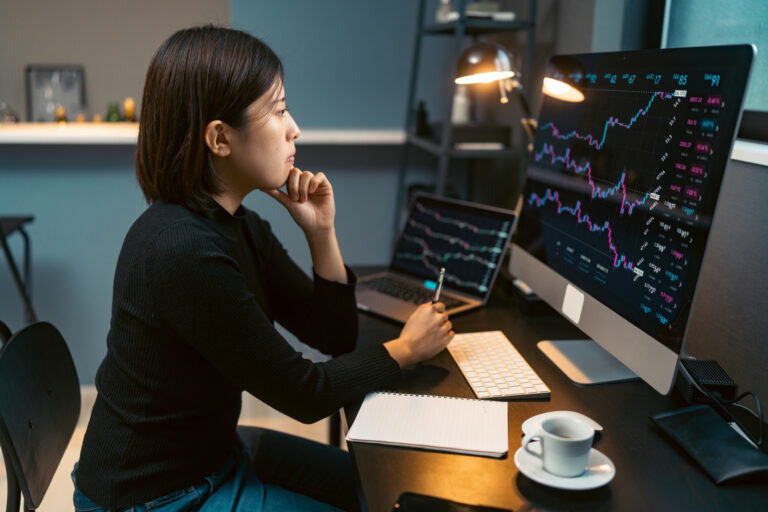 individual investor looking at stock charts getty