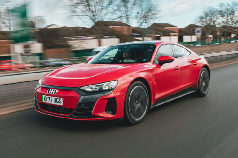 audi e tron gt front quarter tracking