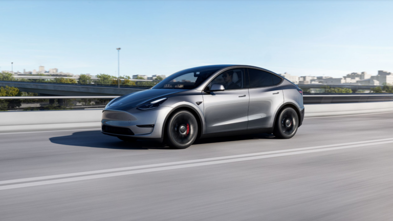 tesla model y in quicksilver