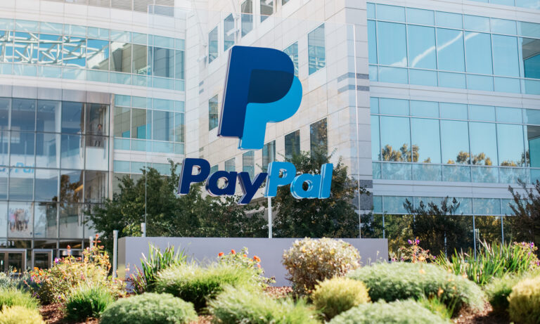 san jose office with paypal sign outside with logo paypal